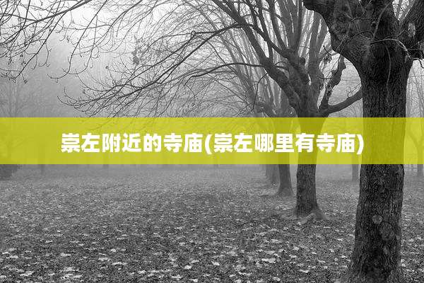 崇左附近的寺庙(崇左哪里有寺庙)