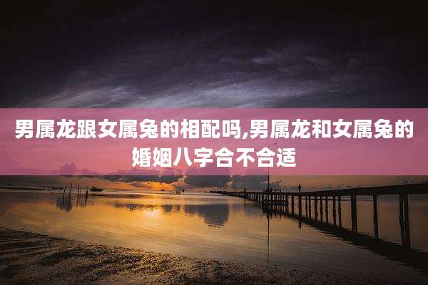 男属龙跟女属兔的相配吗,男属龙和女属兔的婚姻八字合不合适