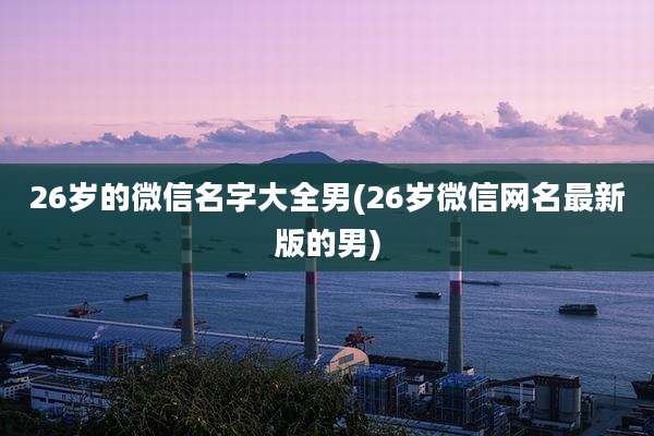 26岁的微信名字大全男(26岁微信网名最新版的男)