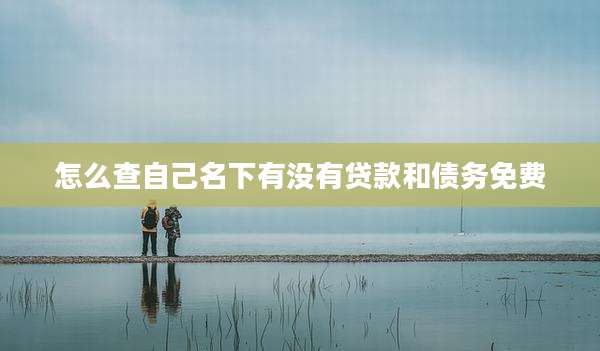 怎么查自己名下有没有贷款和债务免费