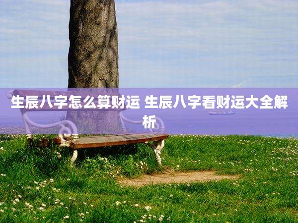 生辰八字怎么算财运 生辰八字看财运大全解析