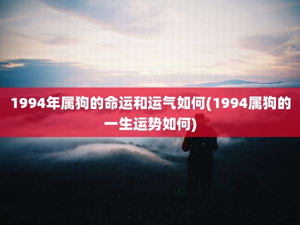 1994年属狗的命运和运气如何(1994属狗的一生运势如何)