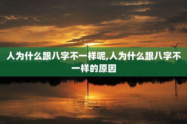人为什么跟八字不一样呢,人为什么跟八字不一样的原因