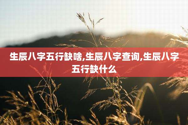 生辰八字五行缺啥,生辰八字查询,生辰八字五行缺什么