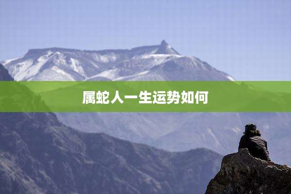 属蛇人一生运势如何