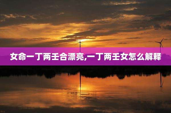 女命一丁两壬合漂亮,一丁两壬女怎么解释