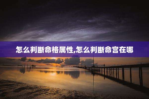 怎么判断命格属性,怎么判断命宫在哪