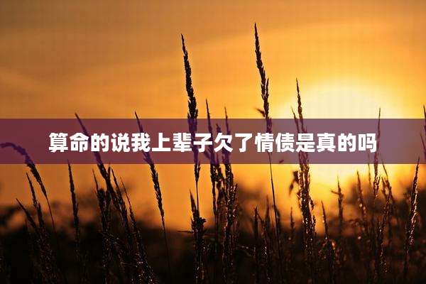 算命的说我上辈子欠了情债是真的吗