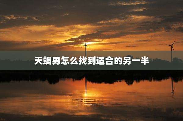 天蝎男怎么找到适合的另一半