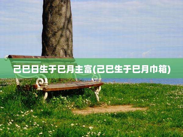 己巳日生于巳月主富(己巳生于巳月巾箱)