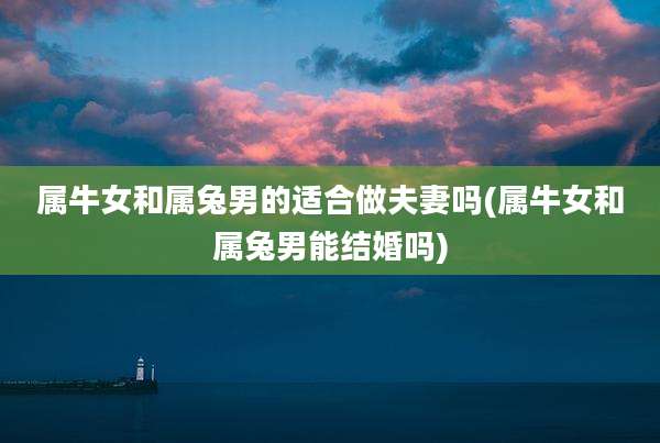 属牛女和属兔男的适合做夫妻吗(属牛女和属兔男能结婚吗)