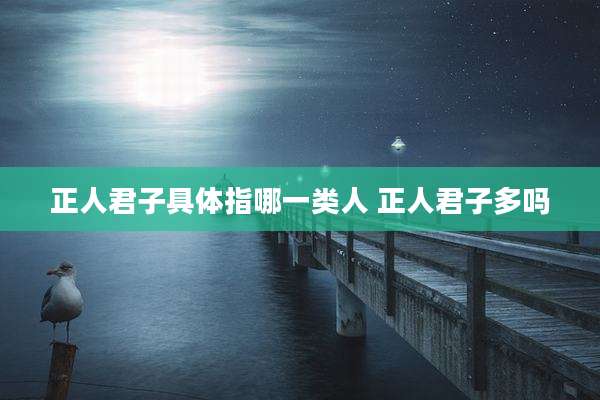 正人君子具体指哪一类人 正人君子多吗