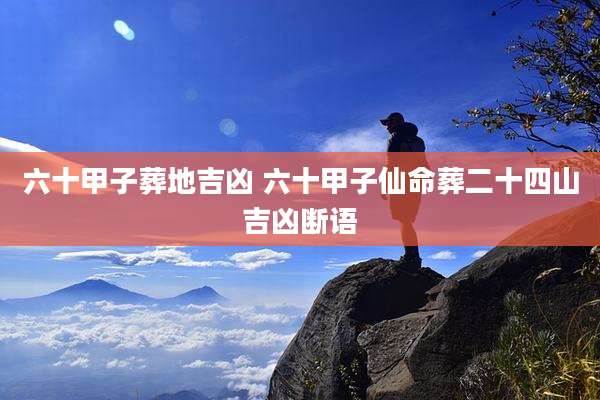 六十甲子葬地吉凶 六十甲子仙命葬二十四山吉凶断语