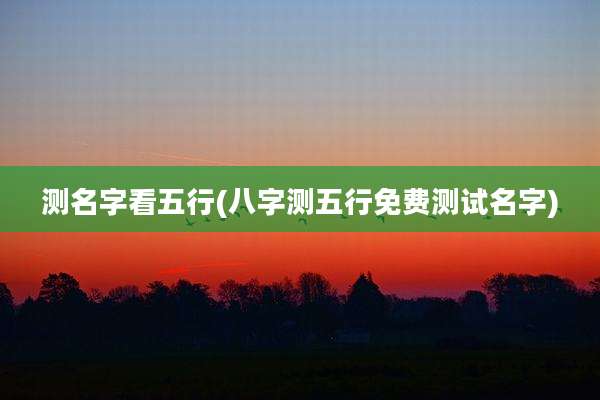 测名字看五行(八字测五行免费测试名字)