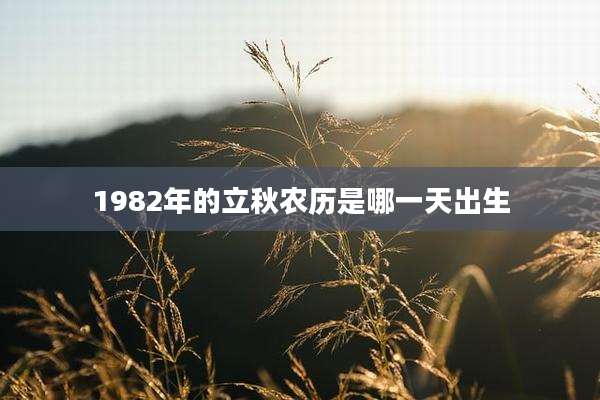 1982年的立秋农历是哪一天出生
