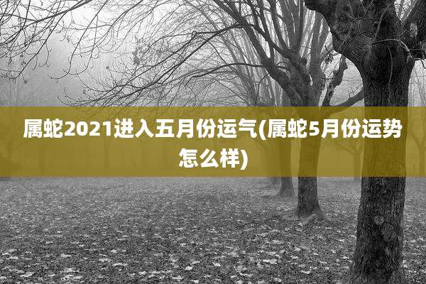 属蛇2021进入五月份运气(属蛇5月份运势怎么样)