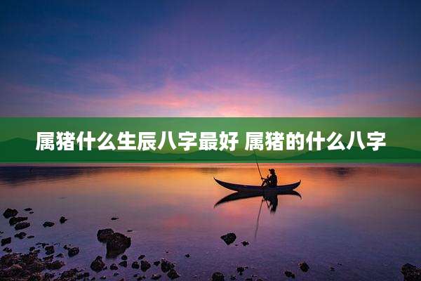 属猪什么生辰八字最好 属猪的什么八字