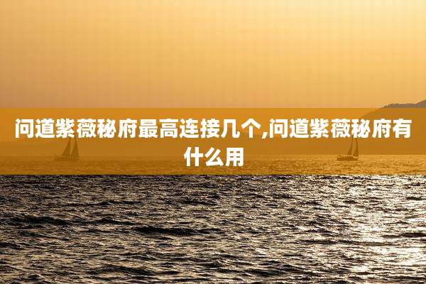 问道紫薇秘府最高连接几个,问道紫薇秘府有什么用