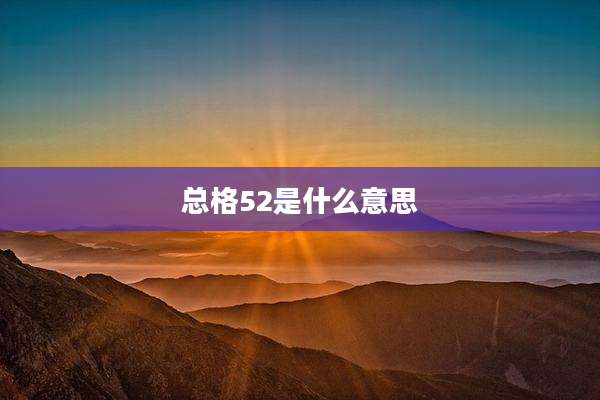 总格52是什么意思