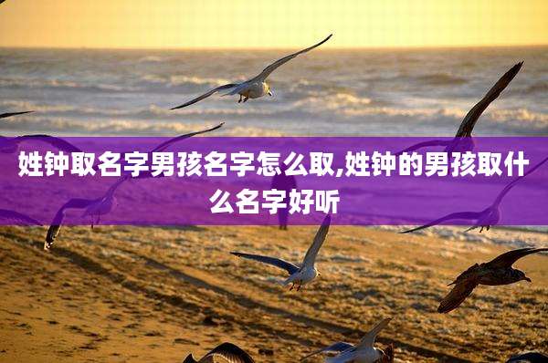 姓钟取名字男孩名字怎么取,姓钟的男孩取什么名字好听