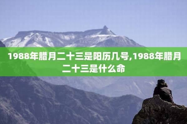 1988年腊月二十三是阳历几号,1988年腊月二十三是什么命