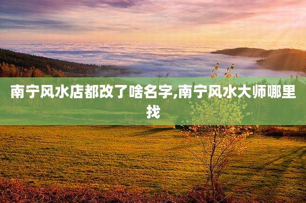 南宁风水店都改了啥名字,南宁风水大师哪里找