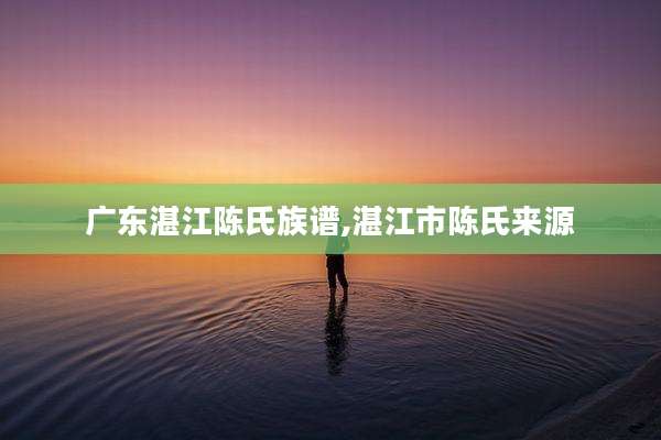 广东湛江陈氏族谱,湛江市陈氏来源