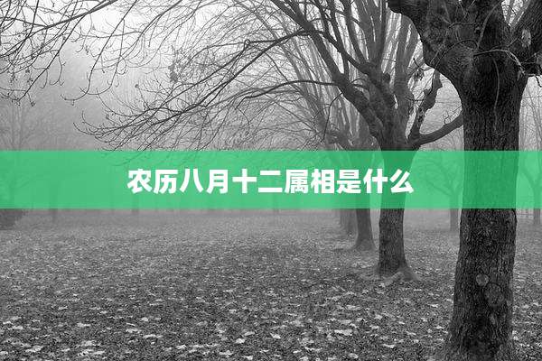 农历八月十二属相是什么