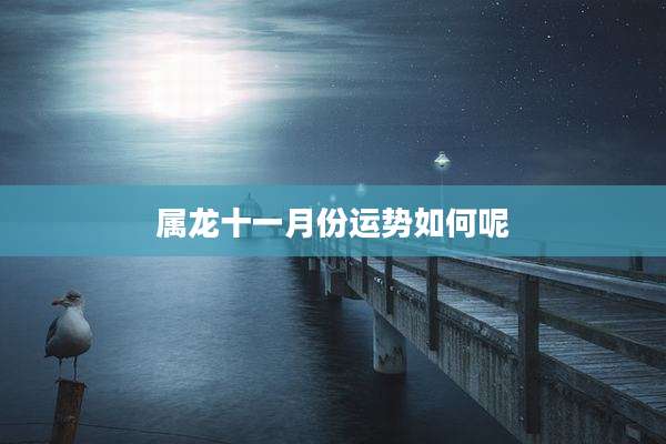 属龙十一月份运势如何呢