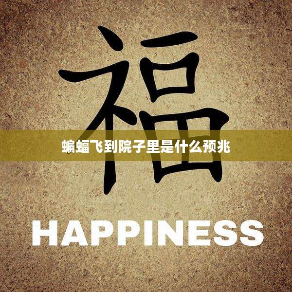 蝙蝠飞到院子里是什么预兆