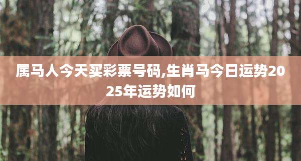 属马人今天买彩票号码,生肖马今日运势2025年运势如何