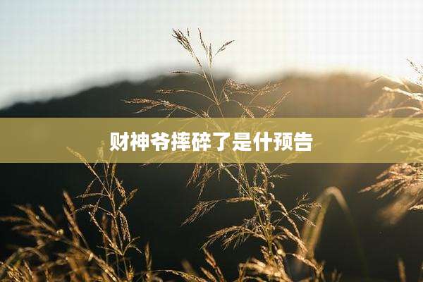 财神爷摔碎了是什预告