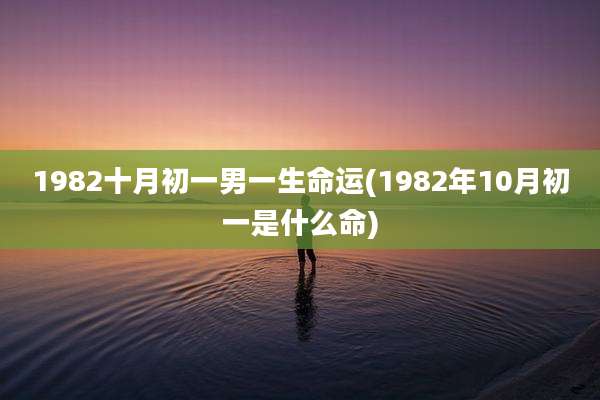 1982十月初一男一生命运(1982年10月初一是什么命)