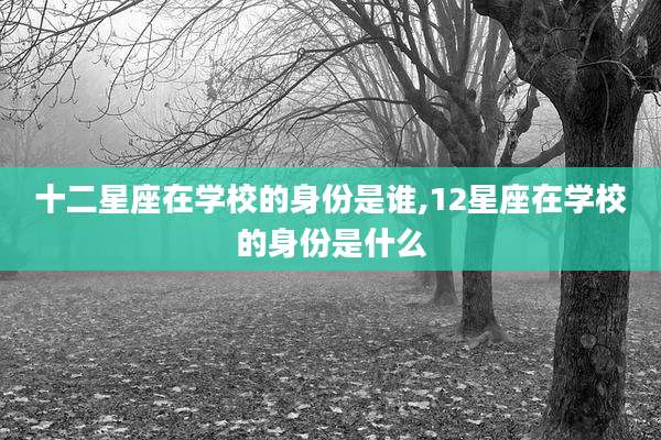 十二星座在学校的身份是谁,12星座在学校的身份是什么