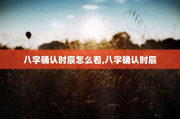 八字确认时辰怎么看,八字确认时辰
