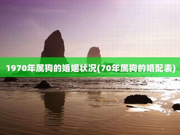 1970年属狗的婚姻状况(70年属狗的婚配表)