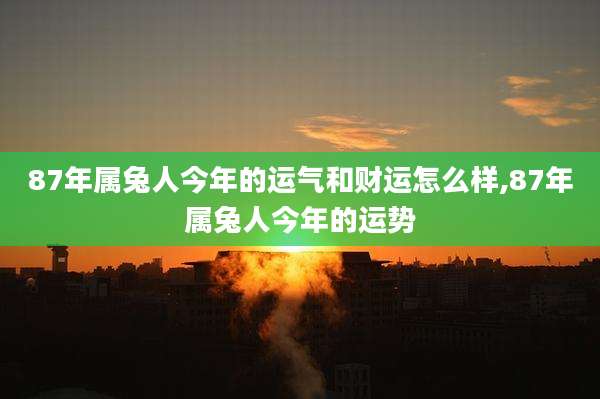 87年属兔人今年的运气和财运怎么样,87年属兔人今年的运势