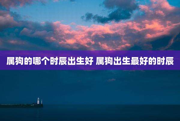 属狗的哪个时辰出生好 属狗出生最好的时辰