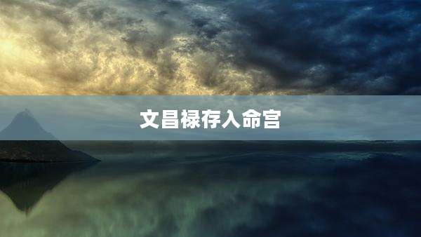 文昌禄存入命宫