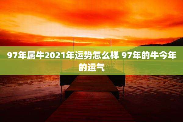 97年属牛2021年运势怎么样 97年的牛今年的运气