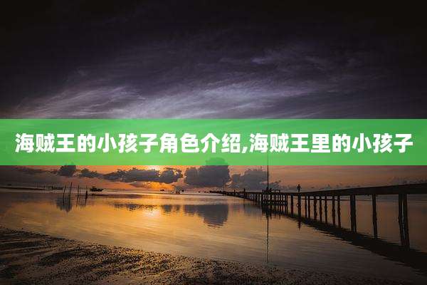 海贼王的小孩子角色介绍,海贼王里的小孩子
