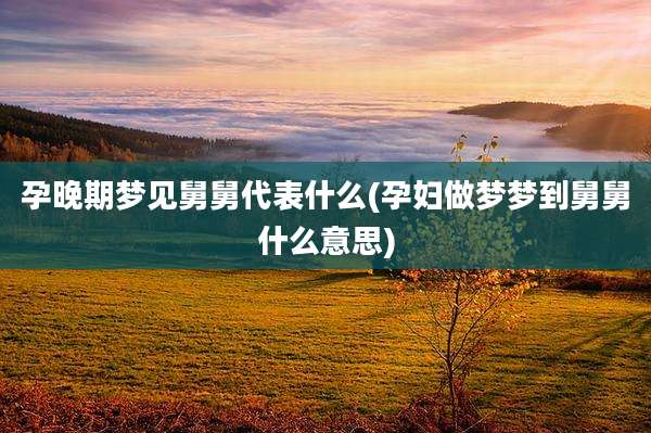 孕晚期梦见舅舅代表什么(孕妇做梦梦到舅舅什么意思)