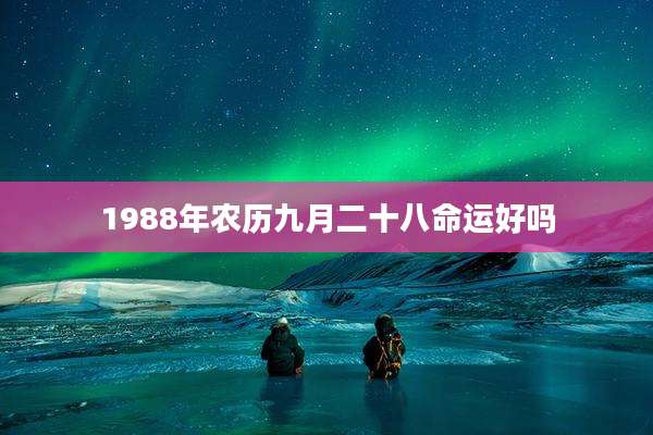 1988年农历九月二十八命运好吗