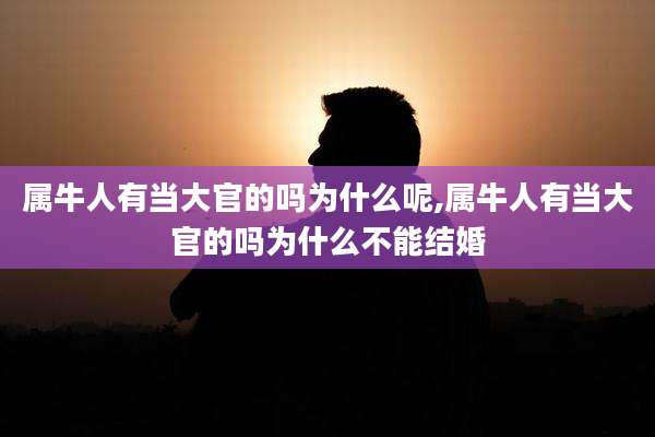 属牛人有当大官的吗为什么呢,属牛人有当大官的吗为什么不能结婚