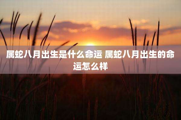 属蛇八月出生是什么命运 属蛇八月出生的命运怎么样
