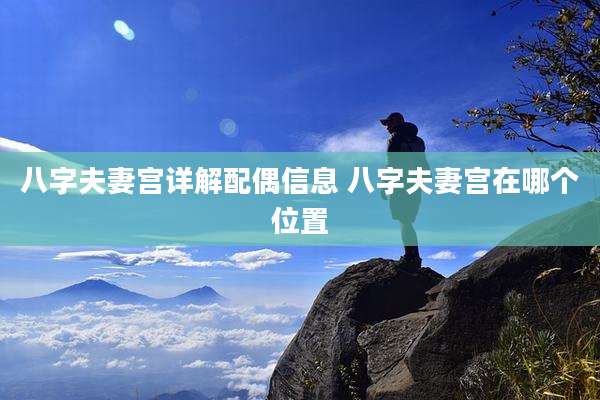 八字夫妻宫详解配偶信息 八字夫妻宫在哪个位置