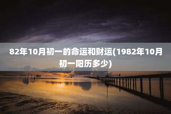 82年10月初一的命运和财运(1982年10月初一阳历多少)