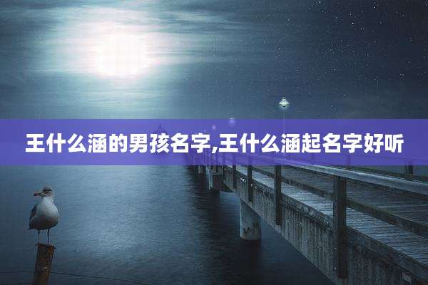 王什么涵的男孩名字,王什么涵起名字好听