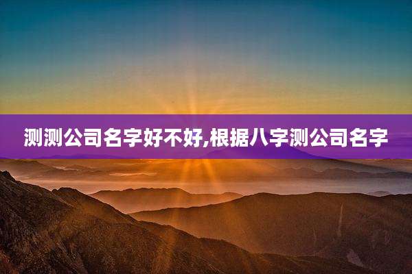 测测公司名字好不好,根据八字测公司名字