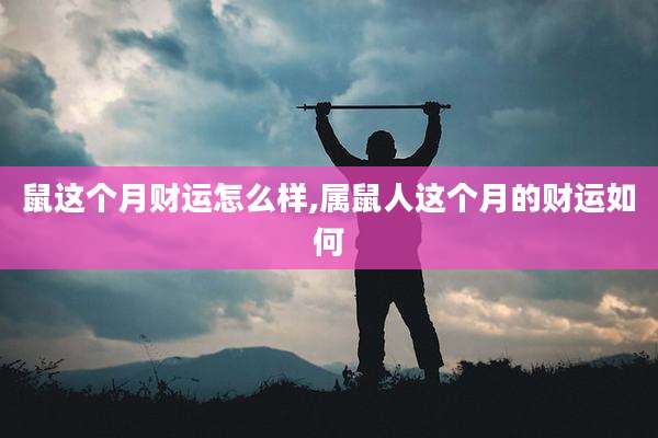 鼠这个月财运怎么样,属鼠人这个月的财运如何